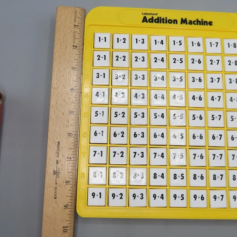 Math Machine Addition Keyboard Press & See Lakeshore Teaching Tool Home School